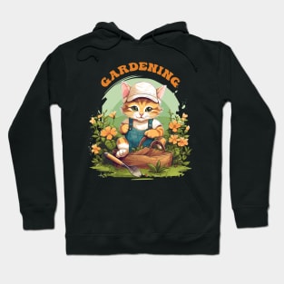 Cute cat doing gardening Hoodie